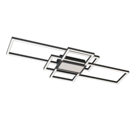 Fischer & Honsel plafondlamp Seth led, mat zwart incl. afstandsbediening