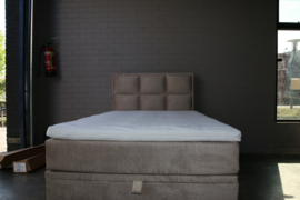 Boxspring Londen met opbergbox, stof Juke khaki 160 x 200 cm