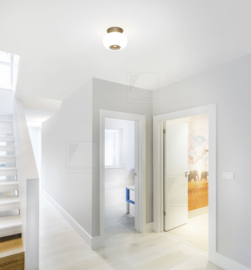 Helestra plafondlamp Sapo led kleur caffee opal glas