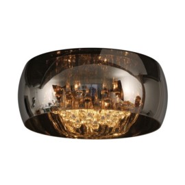 Lucide plafondlamp Pearl, rookglas 40 cm