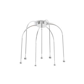 Pujol Lighting hanglamp Mini led, 7 lichts mat nikkel rond