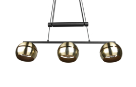 Trio lighting hanglamp Fletcher,  3-lichts mat zwart - mat messing