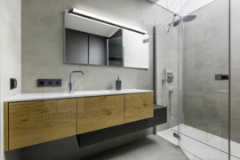 Helestra wandlamp Lado-S led,  mat zwart met acryl glas 120 cm IP44
