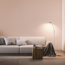 Fischer & Honsel vloerlamp Dent led, mat nikkel