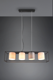 Trio lighting hanglamp Ross, 4-stoffen kappen