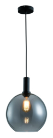 Freelight hanglamp Chandra,  zwart met smoke glas