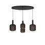 Lucide hanglamp Eloise, 4-lichts met antraciet glas