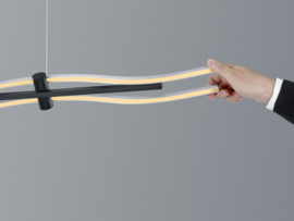 Bopp leuchten hanglamp Cliff led, geborsteld aluminium/zwart