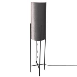 By Rydéns vloerlamp Honey, zwart met een grijze kleur kap incl. licht bron