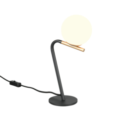 Trio Lighting tafellamp Flaming, mat zwart-goud