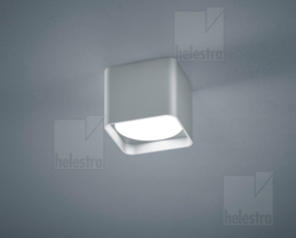 Helestra plafondlamp Dora led, mat silber met gesatineerd glas