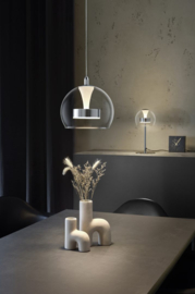 Trio lighting hanglamp Flynt led, 1-lichts transparant glas