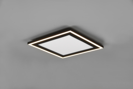 Plafondlamp Carus led, zwart vierkant 33 cm