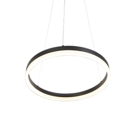 Qazqa hanglamp Anello led, zwart incl. switch dimmer 40 cm