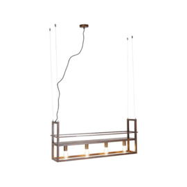 Qazqa hanglamp Cage rack, roestbruin