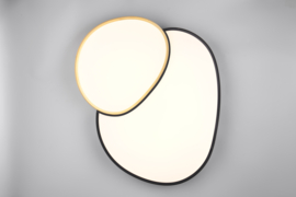 Trio lighting plafondlamp Rise led, zwart-goud incl. afstandsbediening