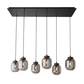 Fischer&honsel hanglamp Regi, 6-lichts zwart