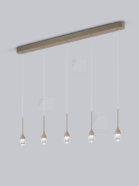 Helestra hanglamp Endo led 5-lichts, coffee (bruin)