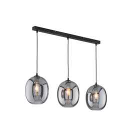 Fischer&honsel hanglamp Nayla, 3-lichts zwart