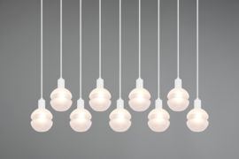 Trio lighting hanglamp Mela, 9-lichts wit met glas
