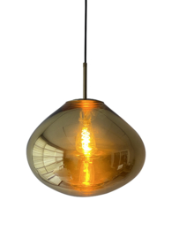 Light trend hanglamp Mango RK, 1-lichts met goud kleur glas