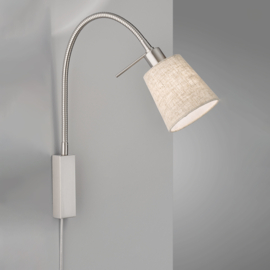 Fischer & Honsel wandlamp Flex Wolke led, mat nikkel met stof