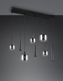 Trio lighting hanglamp Mataro, 8-lichts zwart