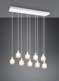 Trio lighting hanglamp Mela, 9-lichts wit met glas