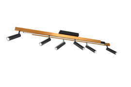 Trio lighting plafondspot  Zeno led, 6-lichts zwart-goud