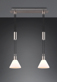 Trio lighting hanglamp Stanley, 2-lichts mat nikkel