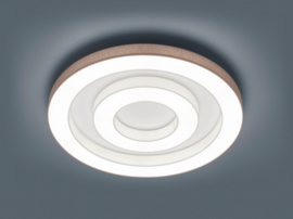 Plafondlamp Lomo S led,  mokka - witte stoffen kap 68 cm