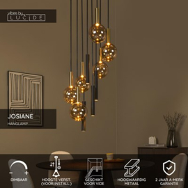 Lucide JOSIANE - Hanglamp - Ø 55 cm - 6xG9 zwart
