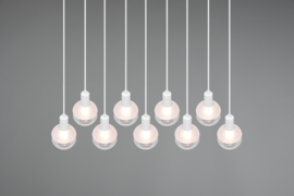 Trio lighting hanglamp Mela, 9-lichts wit met glas