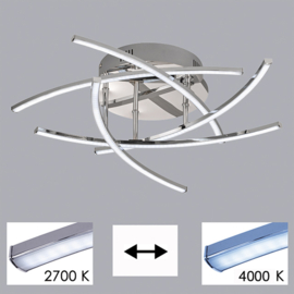 Fischer & Honsel plafondlamp Cross led, chroom