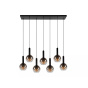 Lucide hanglamp Marius, 7-lichts rookglas