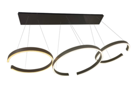 Light trend hanglamp Lux-Circle led,  3-lichts 60-80-60 cm zwart