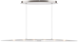 Linea Verdace hanglamp Steamliner led, ovaal nikkel met glas 120 cm