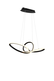 Trio lighting hanglamp Sansa led, mat zwart met switch dimmer