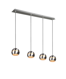 Trio lighting hanglamp Fletcher,  4-lichts mat nikkel