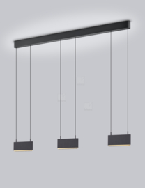 Helestra  hanglamp Kobe led, 3-lichts zwart-goud incl. casambi