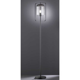 Light trend vloerlamp zwart met glas