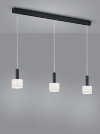 Helestra hanglamp Gain, 3-lichts zwart