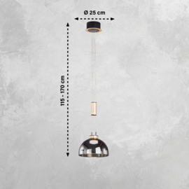 Fischer&honsel hanglamp Avignon led, zwart-goud