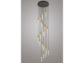 Light trend hanglamp Kiki, 19-lichts goud rond