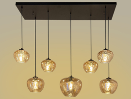 Light trend hanglamp Apple, 7-lichts amberglas