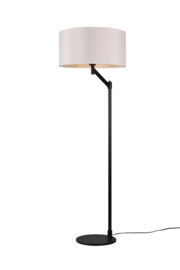 Trio lighting vloerlamp Cassio, zwart met stoffen kap