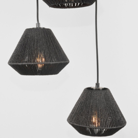 Label 51 hanglamp Ibiza, 3-Lichts zwart