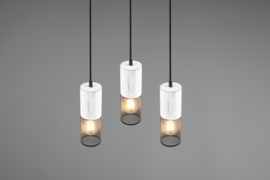 Trio lighting hanglamp Tosh, 3-lichts zwart rond