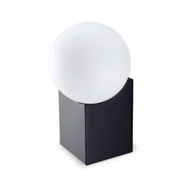 Pujol Lighting tafellamp Cub, zwart met mat glas