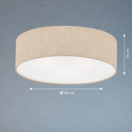 Fischer & Honsel plafondlamp Thor, zand kleur 60 cm